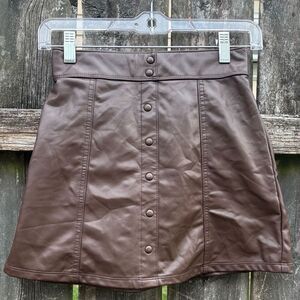Abercrombie Kids Brown Faux Leather Skirt 11/12